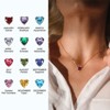 Unique Bargains Women's Birthstone Cubic Zirconia 18K Gold Plated Heart Necklace 17.7" - 3 of 4