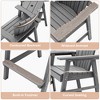 Pamapic HDPE Tall Outdoor Adirondack Chair Set with DoubleRemovable Trays in Gray - 4 of 4