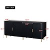 Dresser cabinets, lockers,sideboard, buffet cabinet, buffet service desk, metal legs, handles, door panels are corrugated pattern - 2 of 3