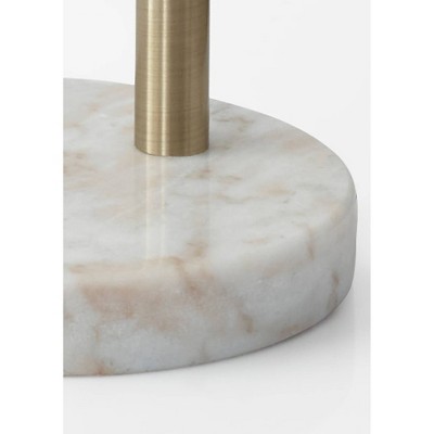 Antique Brass Adjustable Arc Floor Lamp with Marble Base