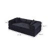 Convertible Sofa Couch with Cylindrical Pillows, Corduroy Folding Floor Sofa with Fixed-Shape Frame for Living Room-Maison Boucle - 4 of 4