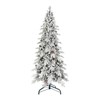 HomeRoots 9' White Full Flocked Fir Christmas Tree With Decorations - 4 of 4