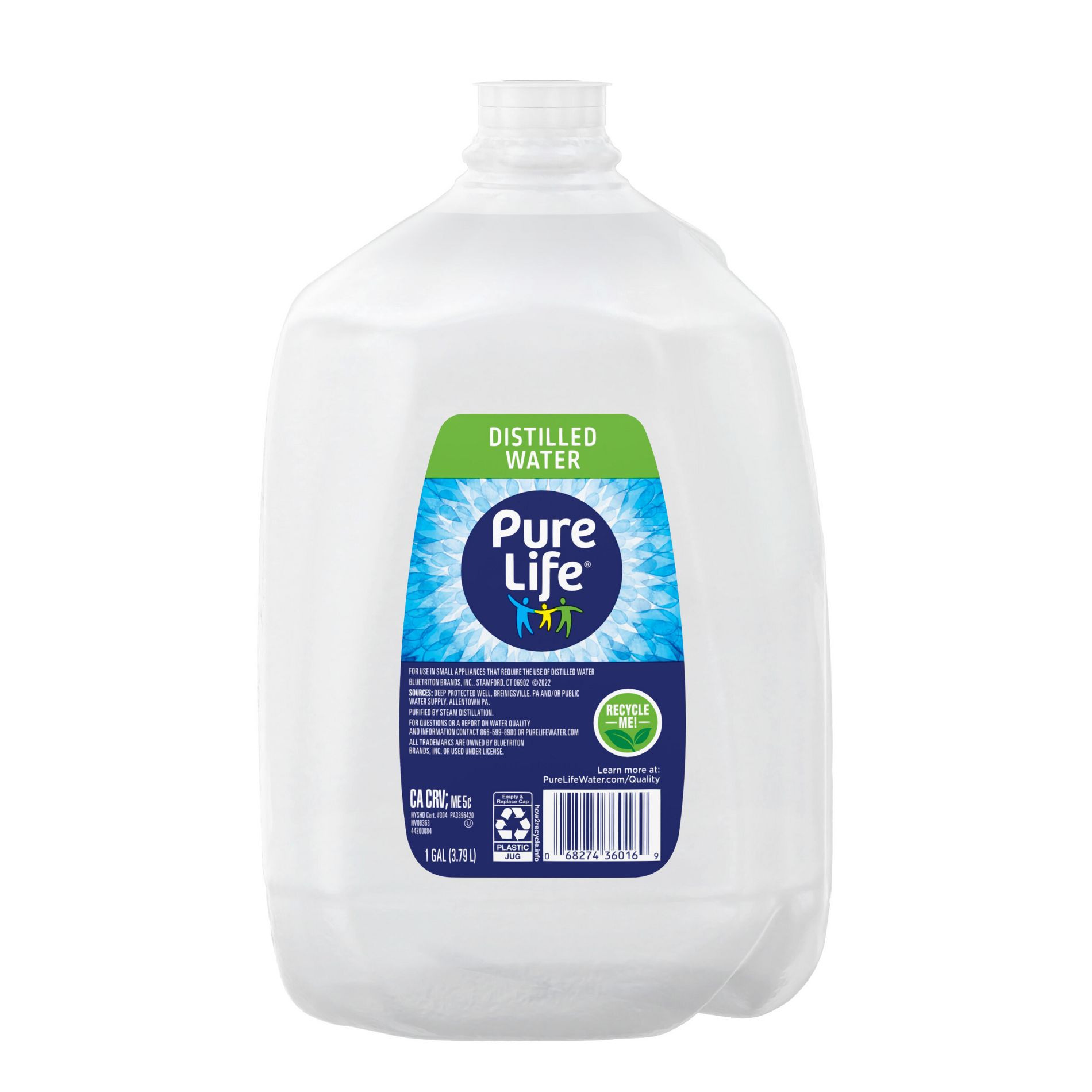 Pure Life Distilled Water - 1 Gallon Plastic Jug