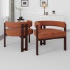 CAVINAS Chenille Upholstered Accent Chair,Modern Comfortable Barrel Chairs with 3 Wood Legs and Soft Seating for Bedroom,Reading Room,2PC - 2 of 4