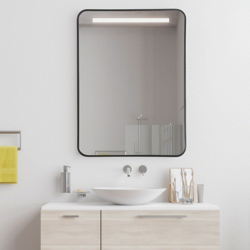 Costway 22''x 30''Bathroom Wall Mounted Mirror Aluminum Alloy Frame Decor Gold\Black, 2 of 11