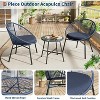 3 Piece Outdoor Seating Acapulco Chair, Modern Patio Furniture Set, Glass Top Side Table and 2 Chairs with Cushions, Indoor and Outdoor - 3 of 4