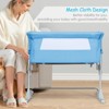 Infans Portable Baby Bedside Bassinet Infant Travel Bassinet Crib W/Carrying Bag Blue - 4 of 4
