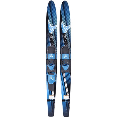 HO Skis Blast 59-Inch Waterskiing Combo Skis with Trainer Bindings and Instructional Video, One Size, Blue