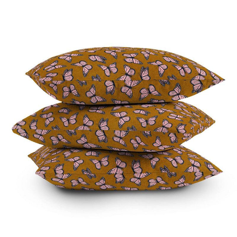Little Arrow Design Co. Monarch Butterflies Outdoor Throw Pillow Pink/Brown - Deny Designs, 4 of 5