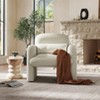 Roundhill Furniture Dylan Modern Upholstered Barrel Armchair, Cream White - 3 of 4