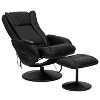 Emma and Oliver Massaging Multi-Position Plush Side Pocket Recliner/Ottoman in Black LeatherSoft - 4 of 4