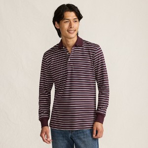 Lands' End Men's Long Sleeve Cotton Supima Polo Shirt - 1 of 4