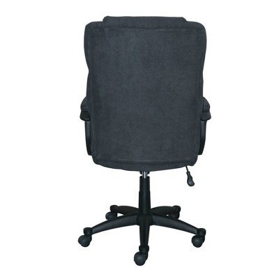 Modern Executive High-Back Black Microfiber Swivel Office Chair