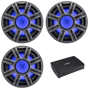 Kicker (3) 51MWF104 - MWF 10-Inch Premium Marine Subwoofer (free-air) 4-ohm & 51KXMA15001 Marine Amp Bundle - 1 of 4