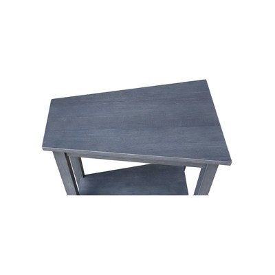 Elegant Triangular Solid Wood Keystone Accent Table