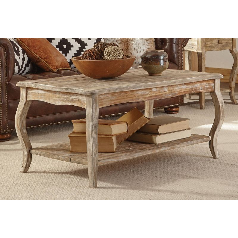 Rustic Reclaimed Coffee Table Driftwood - Alaterre Furniture, 3 of 6