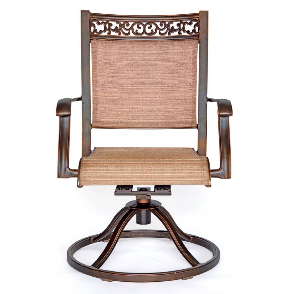Photos - Garden Furniture Aluminum Sling Swivel Rocker Chair - Tan - WELLFOR