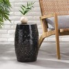 Modern Lace Cut Accent Table, 12-Inch Unique Barrel Shape Large Accent Side Table Patio Garden Stool, Stylish Coffee End Table - 3 of 4