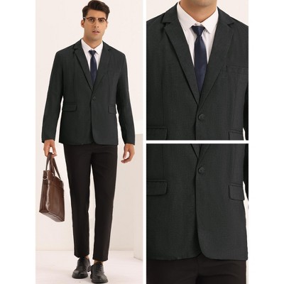 Lars Amadeus Men's Solid Color Prom Wedding Formal Suit Jacket Small Black — фото 4