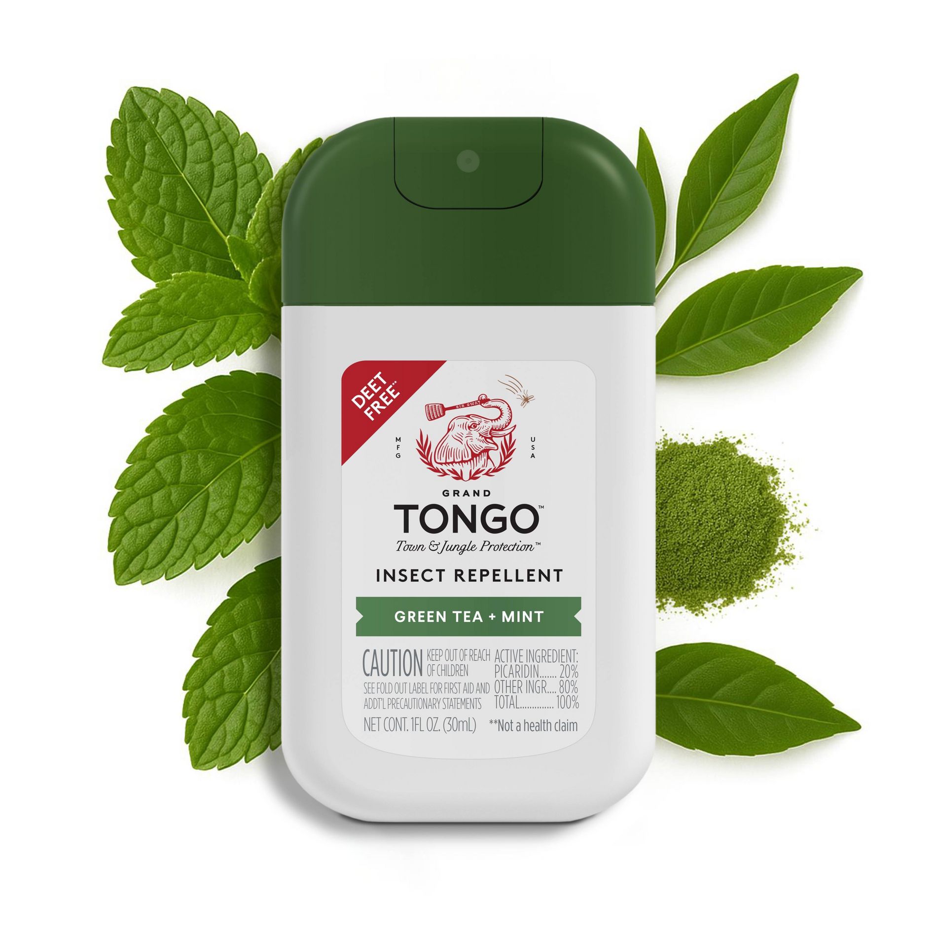 Grand Tongo Insect Repellent Pocket Spray - Green Tea + Mint - 1oz