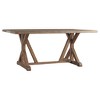 Inspire Q Camilla Farmhouse Concrete Inlaid Trestle Dining Table Vintage Pine: Seats 6, Mid-Century Style, Hardwood Frame - 2 of 4