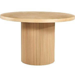 HomeRoots 48" Natural Wood Pedestal Base Round Top Dining Table - 1 of 4