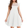 Arshiner Girls Dress Summer Ruffle Sleeve Mesh A Line Casual Party Dresses with Pockets - 4 of 4