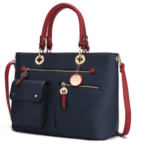 MKF Collection Julia Vegan Leather Color-block Women’s Satchel Bag by Mia k - 1 of 4