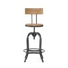 TOAOTBNBO Industrial Swivel Barstools, Modern Bar Stool with Adjustable Seat, Metal Bar Chair with Soft Backrest, Light Brown - 2 of 4