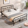 Tangkula Full/King/Queen/Twin Metal Bed Frame Platform Bed with Diamond Accented Headboard & Footboard Black - 2 of 4