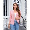 Womens Lightweight Sweater Cardigan 3/4 Sleeve Open Front Cardigan Birdeye Knit Wavy Trim Cardigan Breathable Soft Sweater - 4 of 4