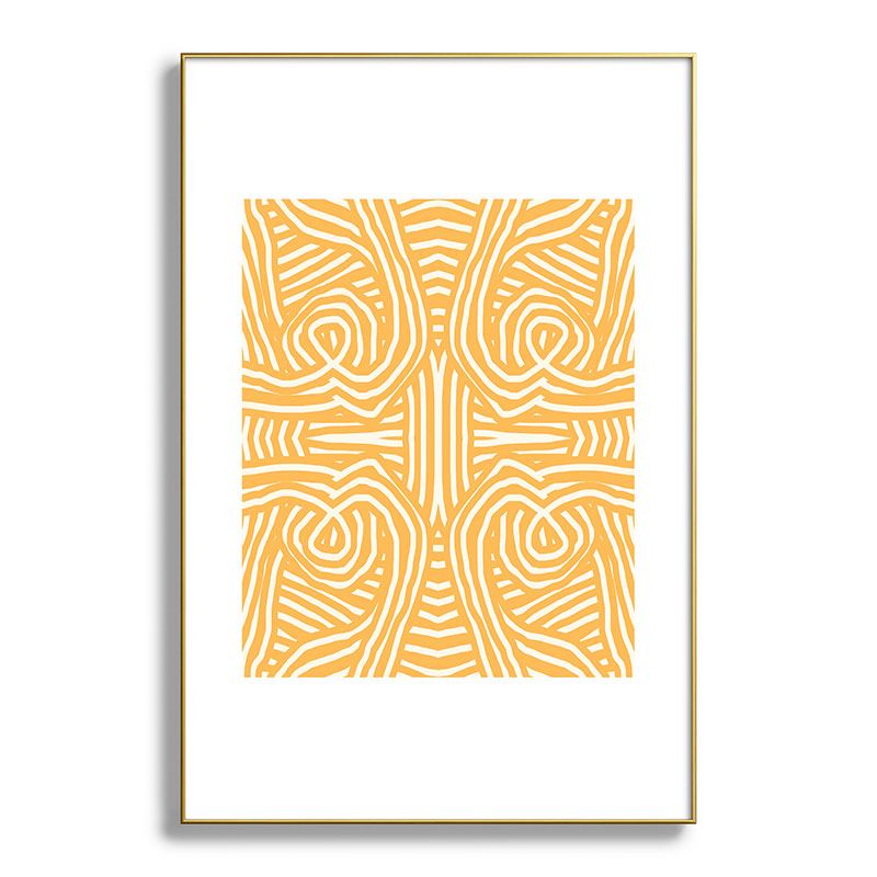Little Dean Yellow mustard boho stripe Metal Framed Art Print - Deny Desings, 1 of 4