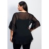 Avenue Women's Plus Size Harlow Frill Detail Blouse - image 3 of 4