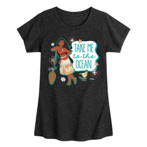 Girls' - Disney Princess - Moana Take Me To The Ocean Fitted Short Sleeve Graphic T-Shirt - 1 of 4