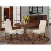 HomeStock 3-Pc Mahogany Finish Solid Wood Top-Round Dining Room Set with Dropleaf-Seats 4 - 2 of 4