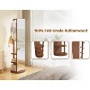 PAGED 6Full Length Mirror 360°Rotating Full Body Mirror Wood Floor Mirror with Hook Storage Rack Coat Rack for Bedroom, Living Room - 4 of 4