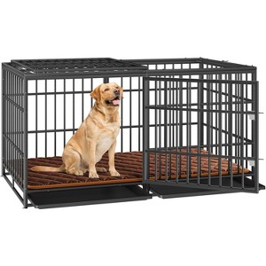 Visual Reference: Mooxvmoo 61 Double Door Impact Heavy Duty Indestructible Dog Crate