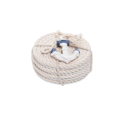 Beachcombers Cotton Rope Wood Composite Coasters, Set Of 4