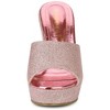Allegra K Women's Glitter Platform Slip-on Wedge Heels Sandals - 2 of 4