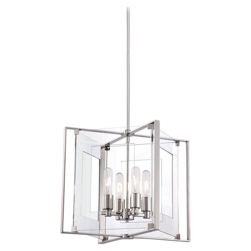 George Kovacs Lighting Crystal Clear 4 - Light Pendant in  Polished Nickel, 1 of 5