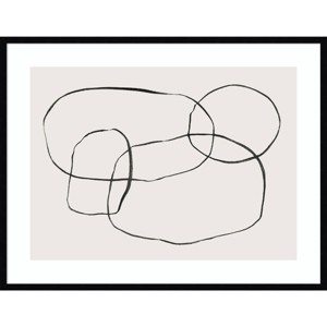 40" x 31" Modern Circles by Teju Reval Framed Wall Art Print Black - Amanti Art: Abstract Lithograph, Horizontal Layout - 1 of 4