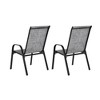 FURNIinspire Patio Seating Sets 2 Piece Patio Chairs, Garden Chairs With Breathable Fabric And Armrest High Backrest, Gray, 24.41“*24.41”*38.19“ - 4 of 4