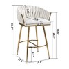 Kumasinova 26" Counter Height Bar Stools Set of 2, Velvet Dining Chair with Hand-Wave Back, Golden Chromed Base & Footrest, Upholstered Counter Stools - 4 of 4