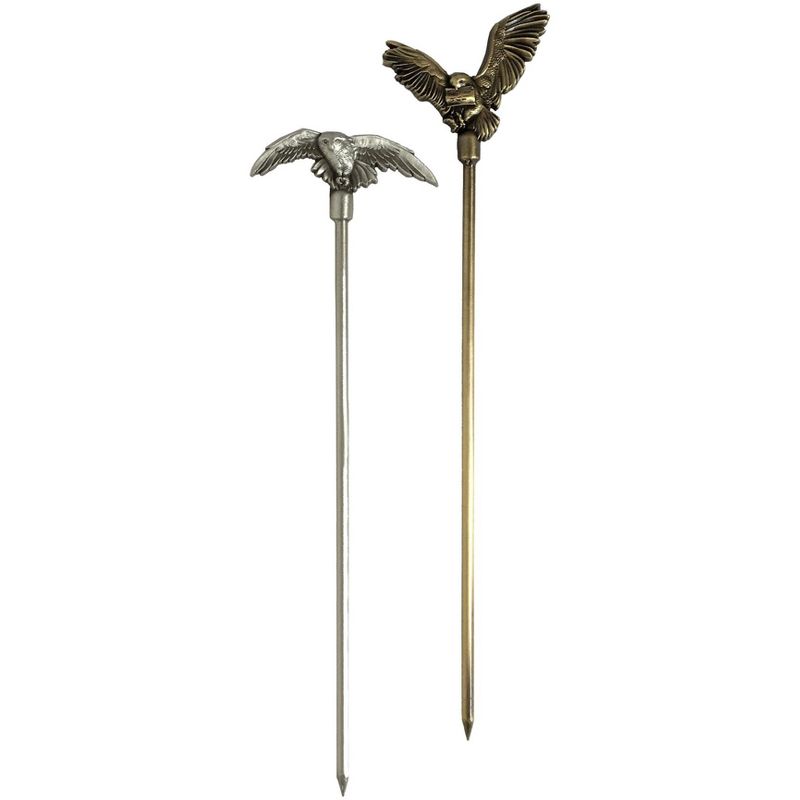Harry Potter Gold And Silver Hedwig The Owl Hair Sticks Grey, 2 of 5