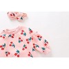 MyKids-USA Baby Girl Allover Cherry Pattern Lantern Sleeves Triangle Bodysuit Onesies - 3 of 4