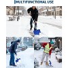 Ergonomic Dual D-Ring Snow Shovel – 18" Wide Blade with Aluminum Edge – Lightweight Heavy Duty Snow Pusher for Driveway, Walkway, Car, and Yard - 3 of 4