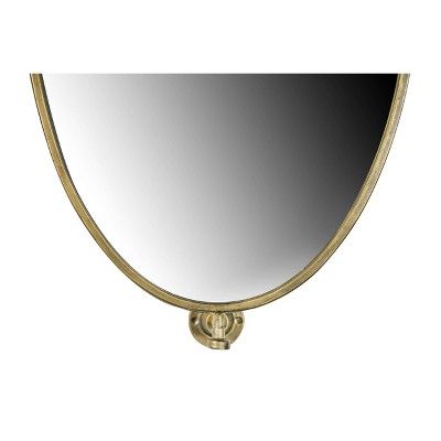 Gold Oval Metal Pivoting Wall Mirror, 32.4" x 19.5"