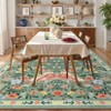 Modern Pastoral Machine Washable Area Rug Non Slip Soft Floral Butterfly Printed Indoor Floor Cover Low Pile Non Shedding Rug for Living Room Bedroom - 2 of 4