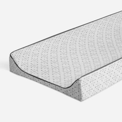 Bacati - Love Quilted Muslin Changing Pad Cover Gray