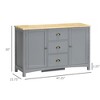 NicBex Sideboard Buffet Cabinet with 2 Doors Modern Retro Kitchen Storage Cabinet with 3 Drawers Large Capacity Console Table for Living Room - image 3 of 4